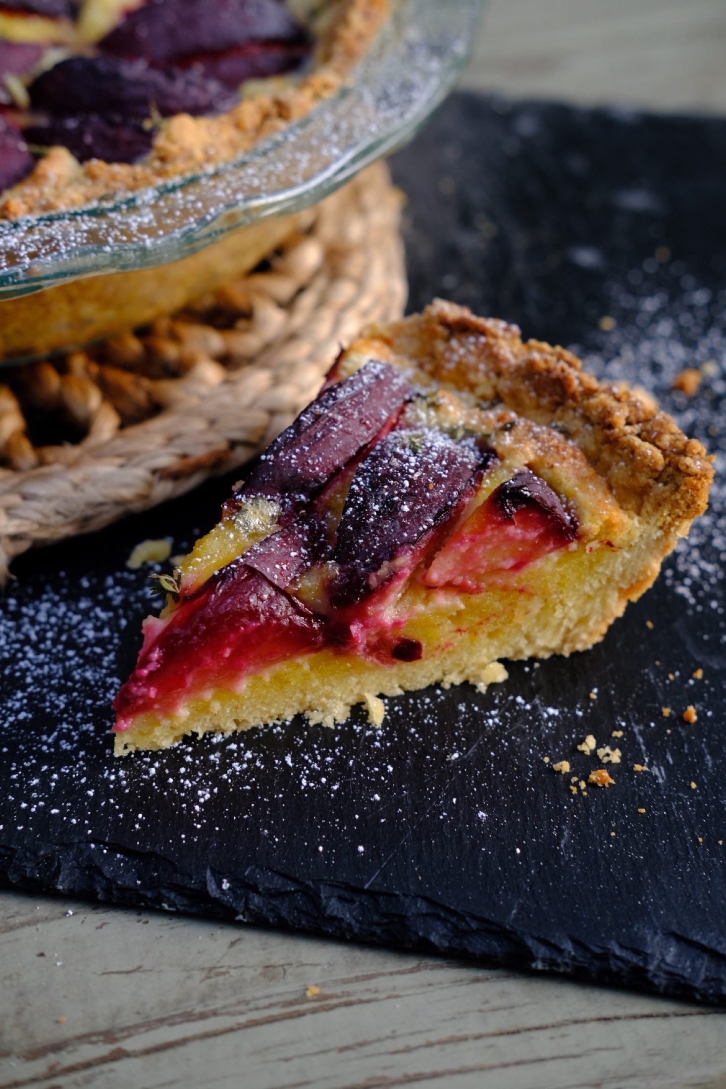 The Colors of August: Plum & Thyme Frangipane Tart